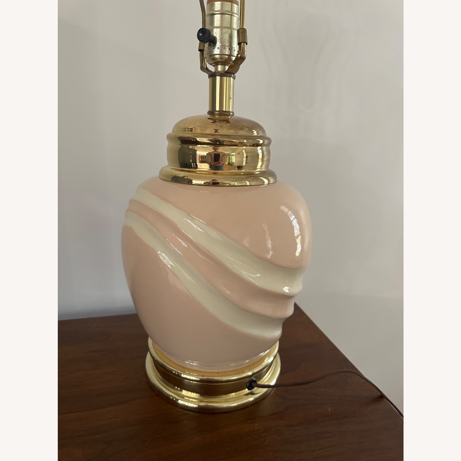 Vintage/Antique Finds Pink Glass Table Lamp - image-4