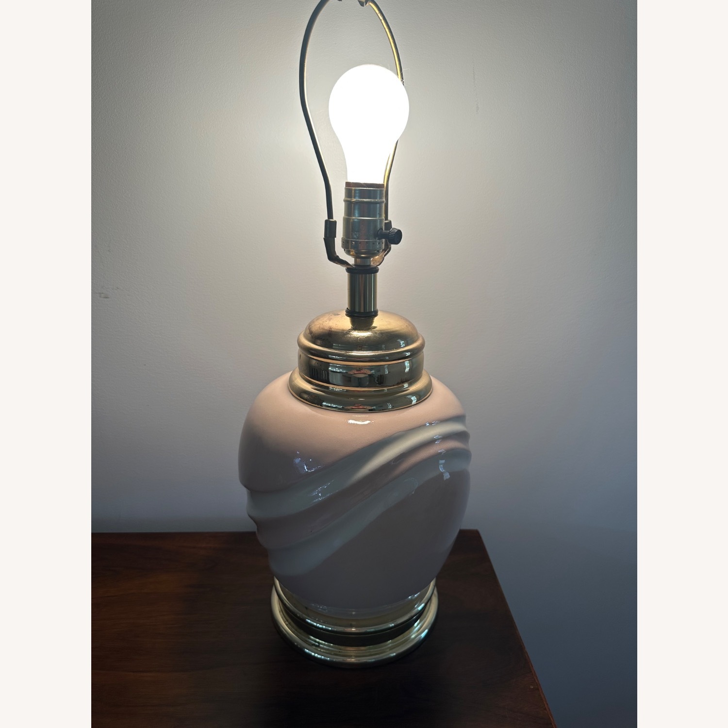 Vintage/Antique Finds Pink Glass Table Lamp - image-14