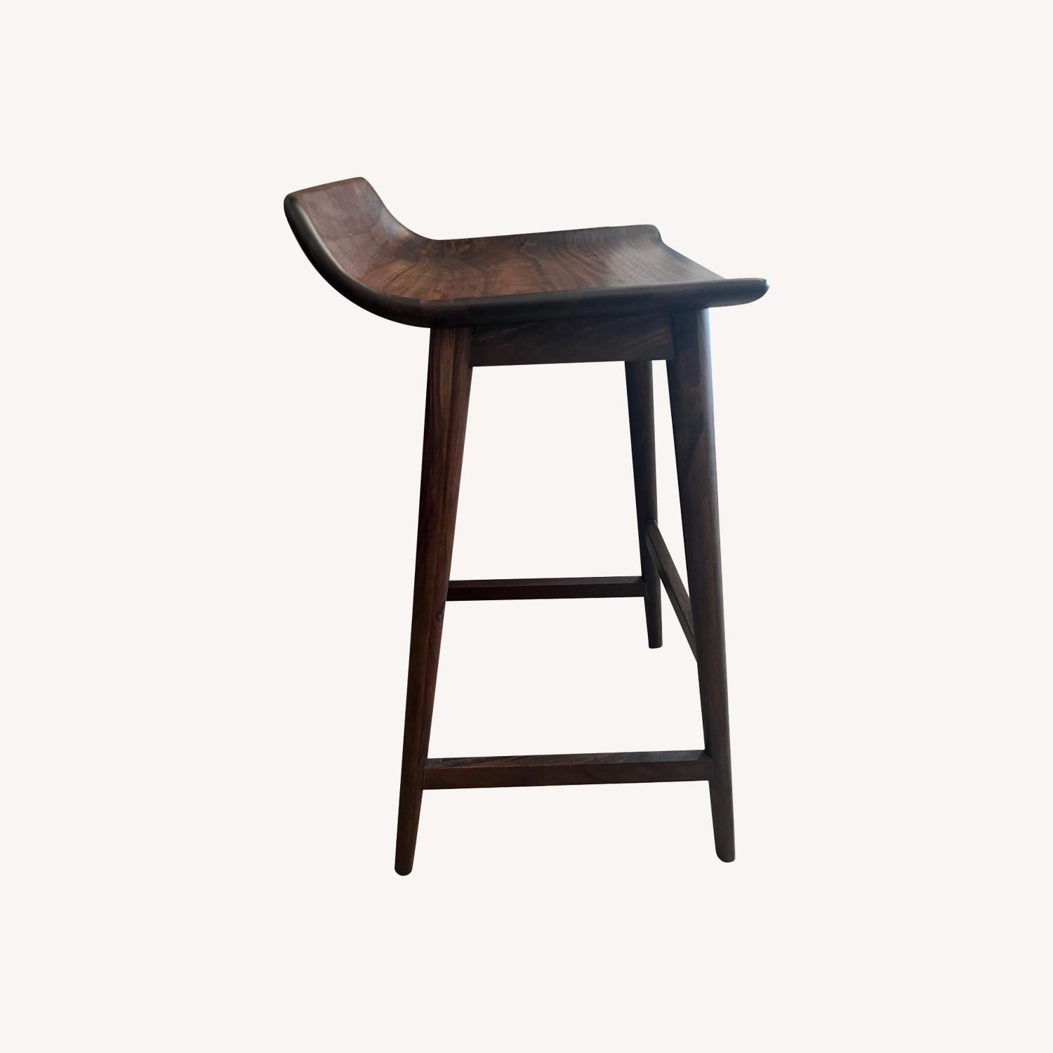 CB2 Wainscott Dark Brown Barstools Set of 4 - image-9