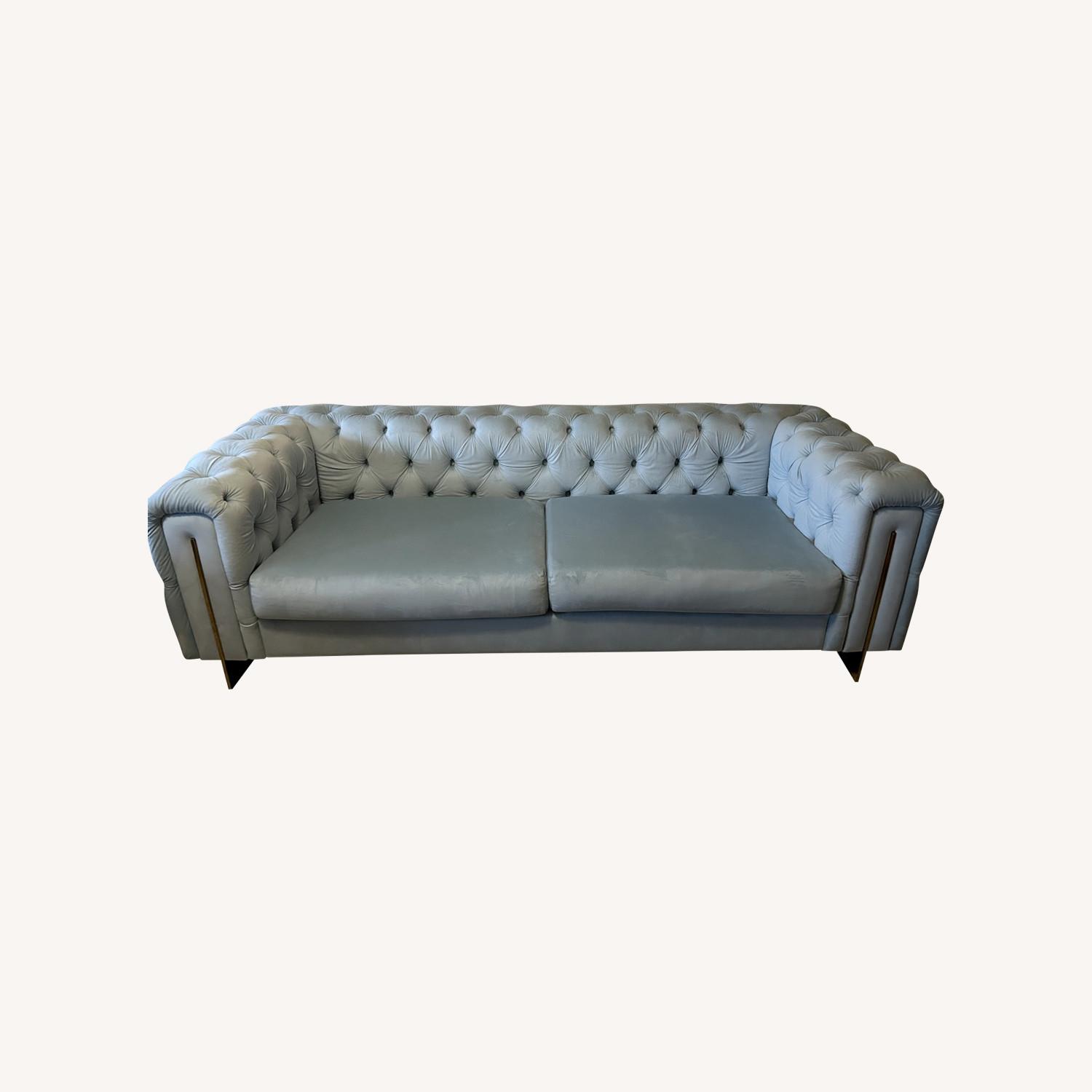 Brooklyn Space Blue Fabric 3+ Seater Sofa - image-0