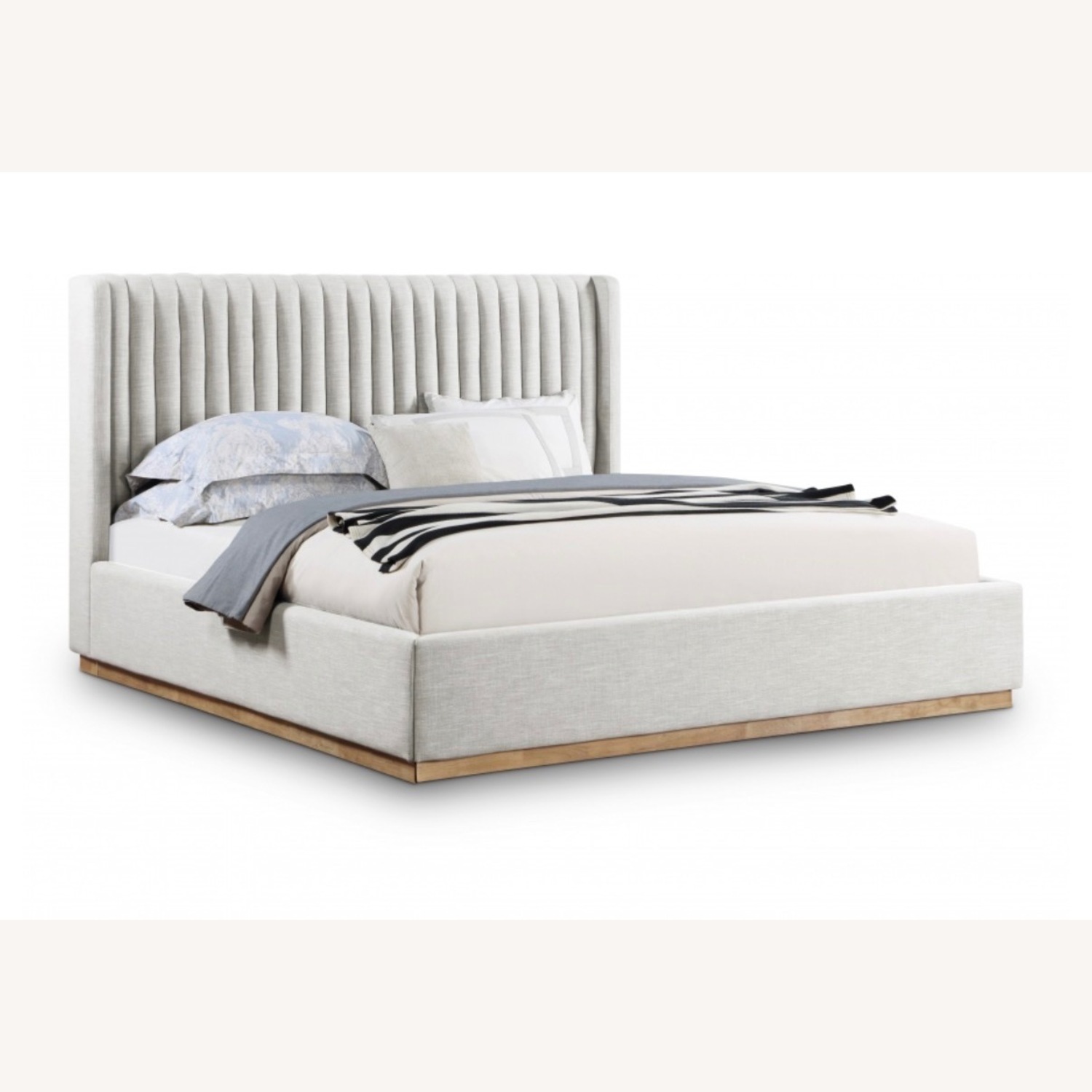 Logan Bed Natural Linen Queen Bed - image-3