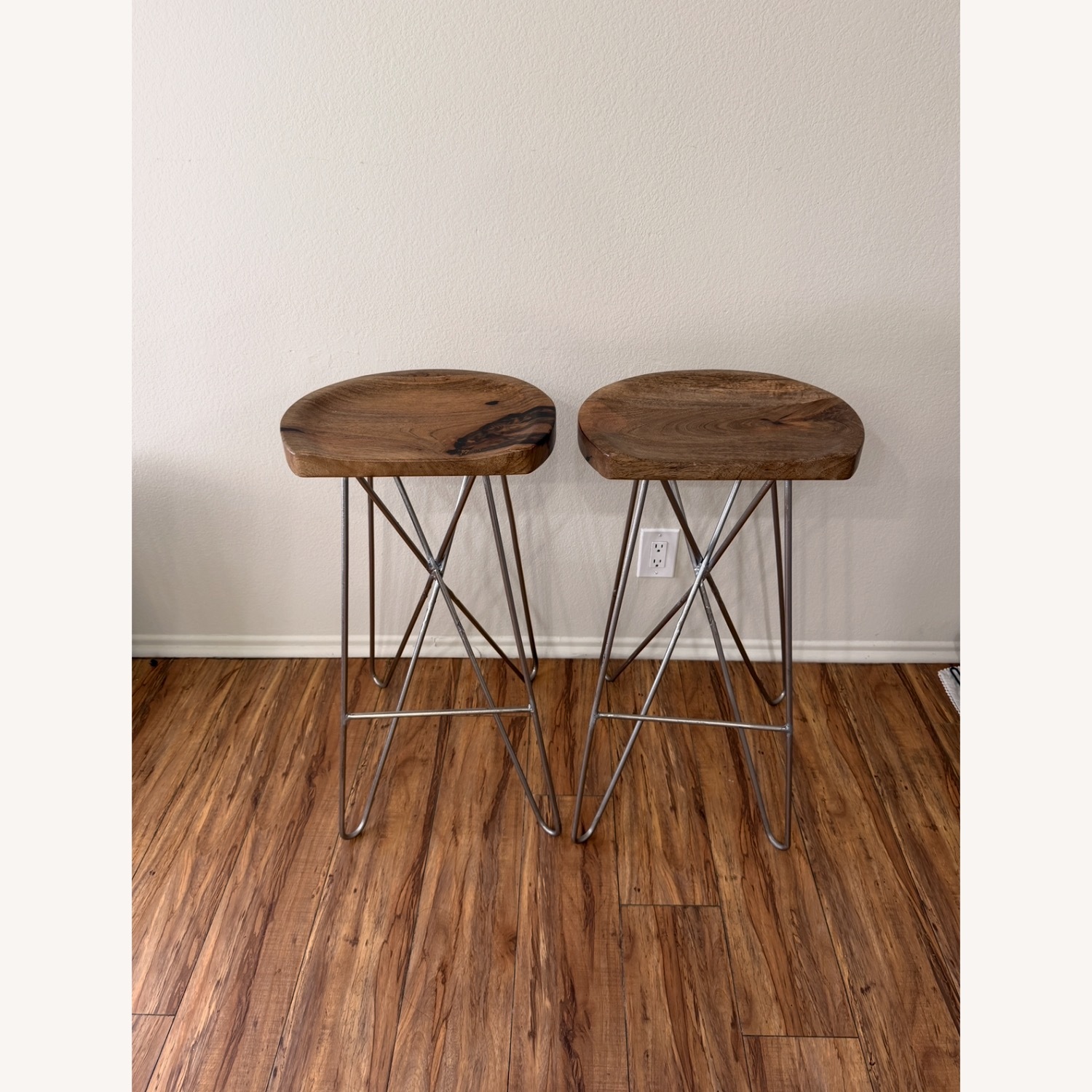 AllModern Dark Brown Metal Stool - image-1