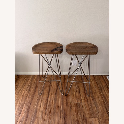 Used AllModern Dark Brown Metal Stool for sale on AptDeco