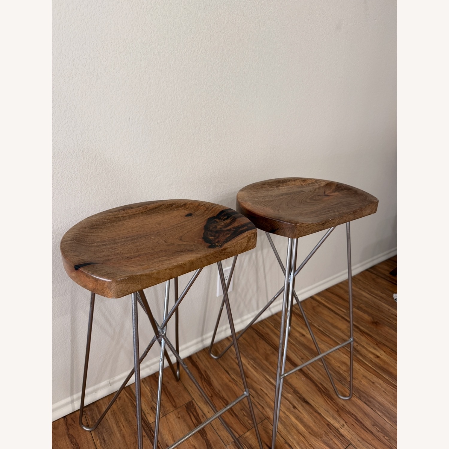 AllModern Dark Brown Metal Stool - image-4