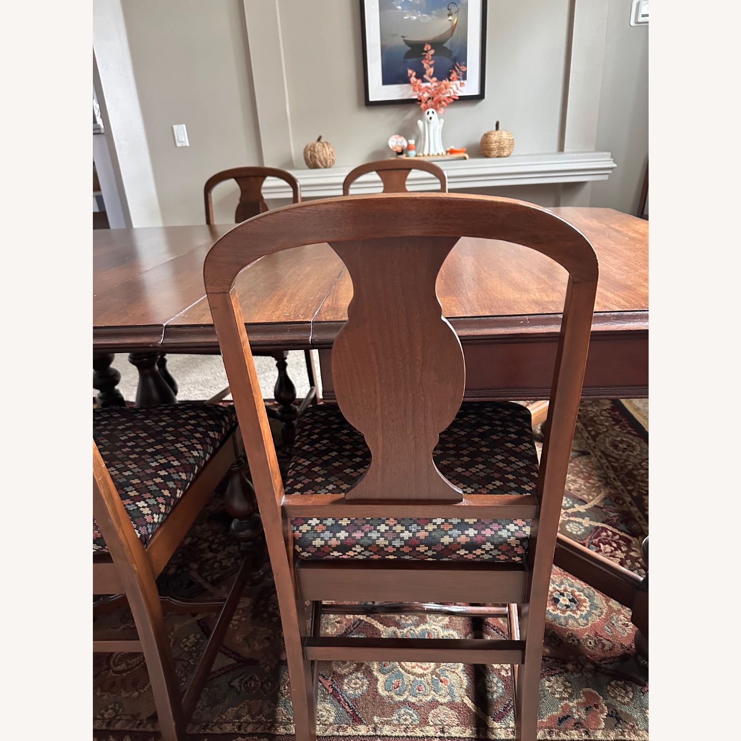 Antique Dining Set Table and 6 Chairs  - image-13