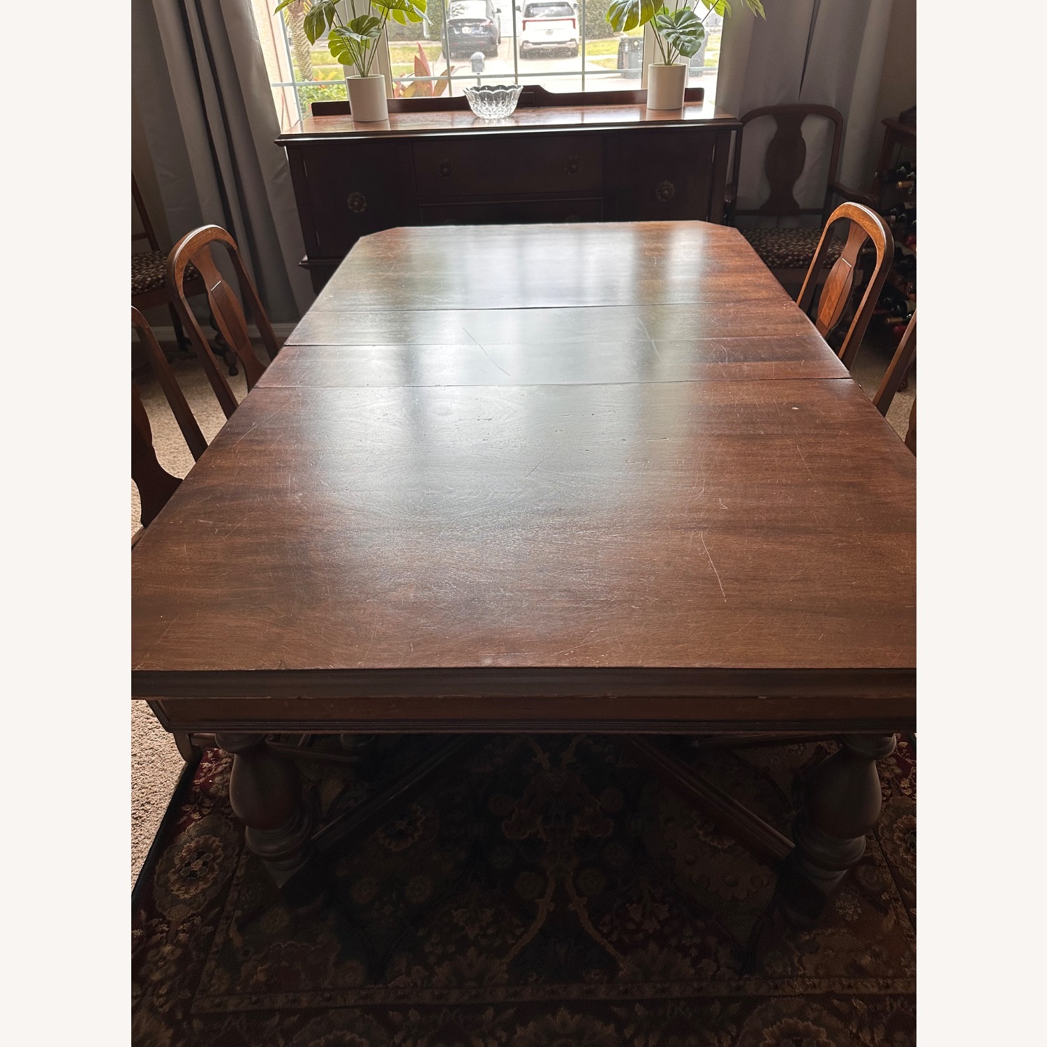 Antique Dining Set Table and 6 Chairs  - image-6