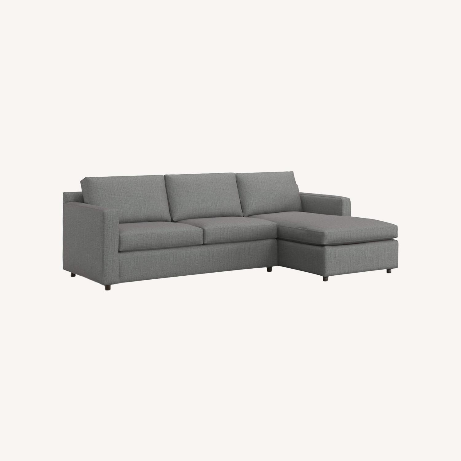 Crate & Barrel Dark Gray Fabric Chaise Lounge - image-0