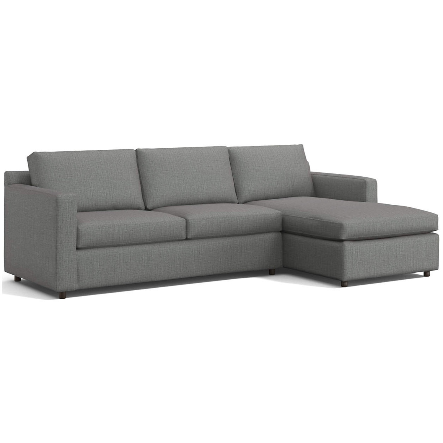 Crate & Barrel Dark Gray Fabric Chaise Lounge - image-5