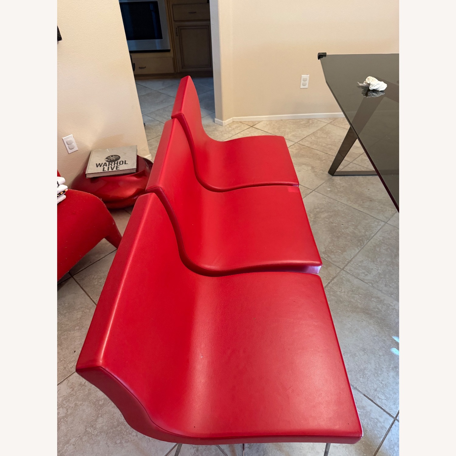 Ligne Roset Modern Red Dining Chair - image-6