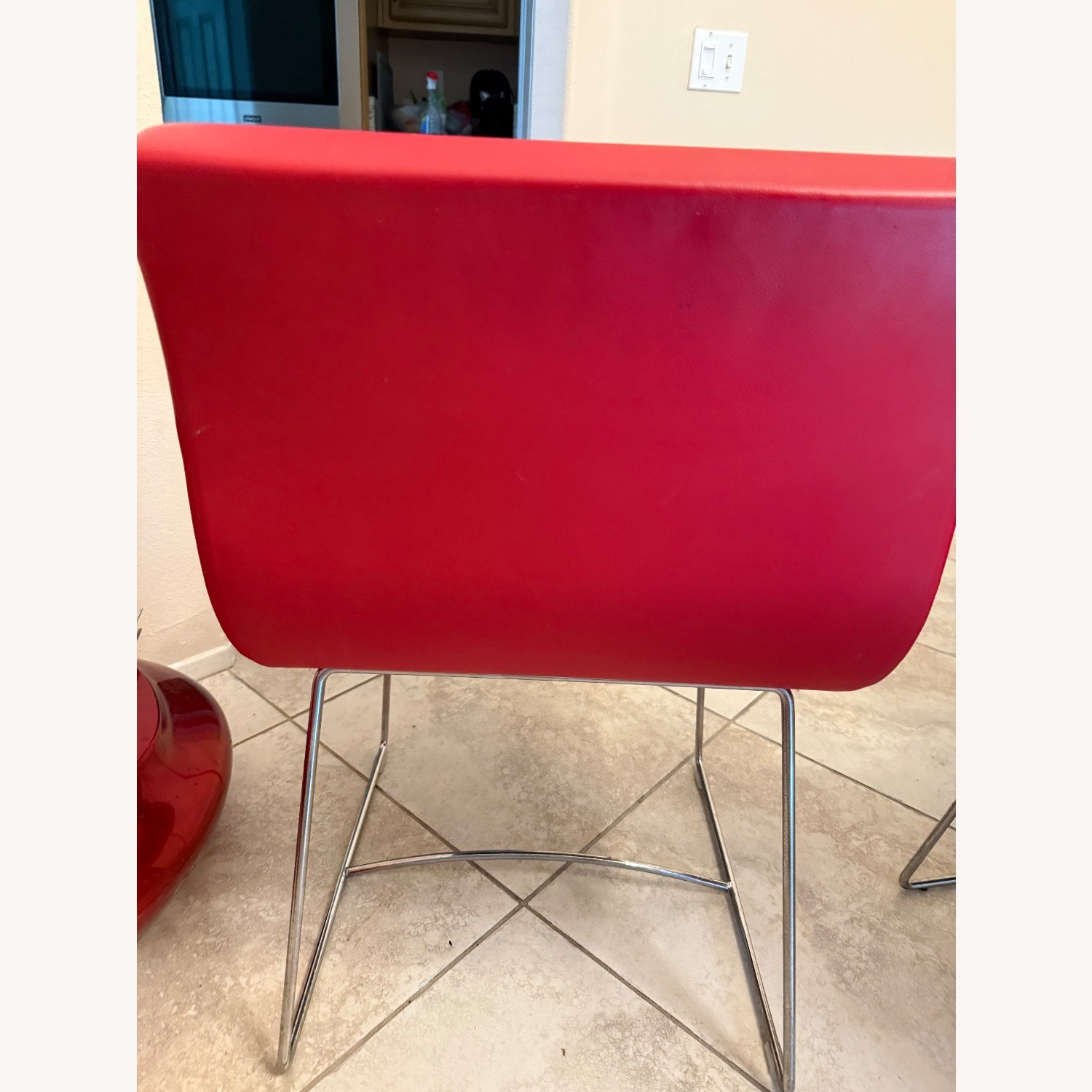 Ligne Roset Modern Red Dining Chair - image-2