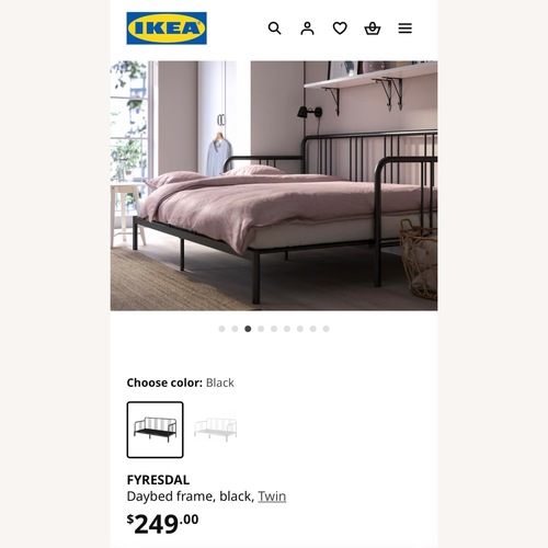 Used IKEA Metal Double Bed for sale on AptDeco