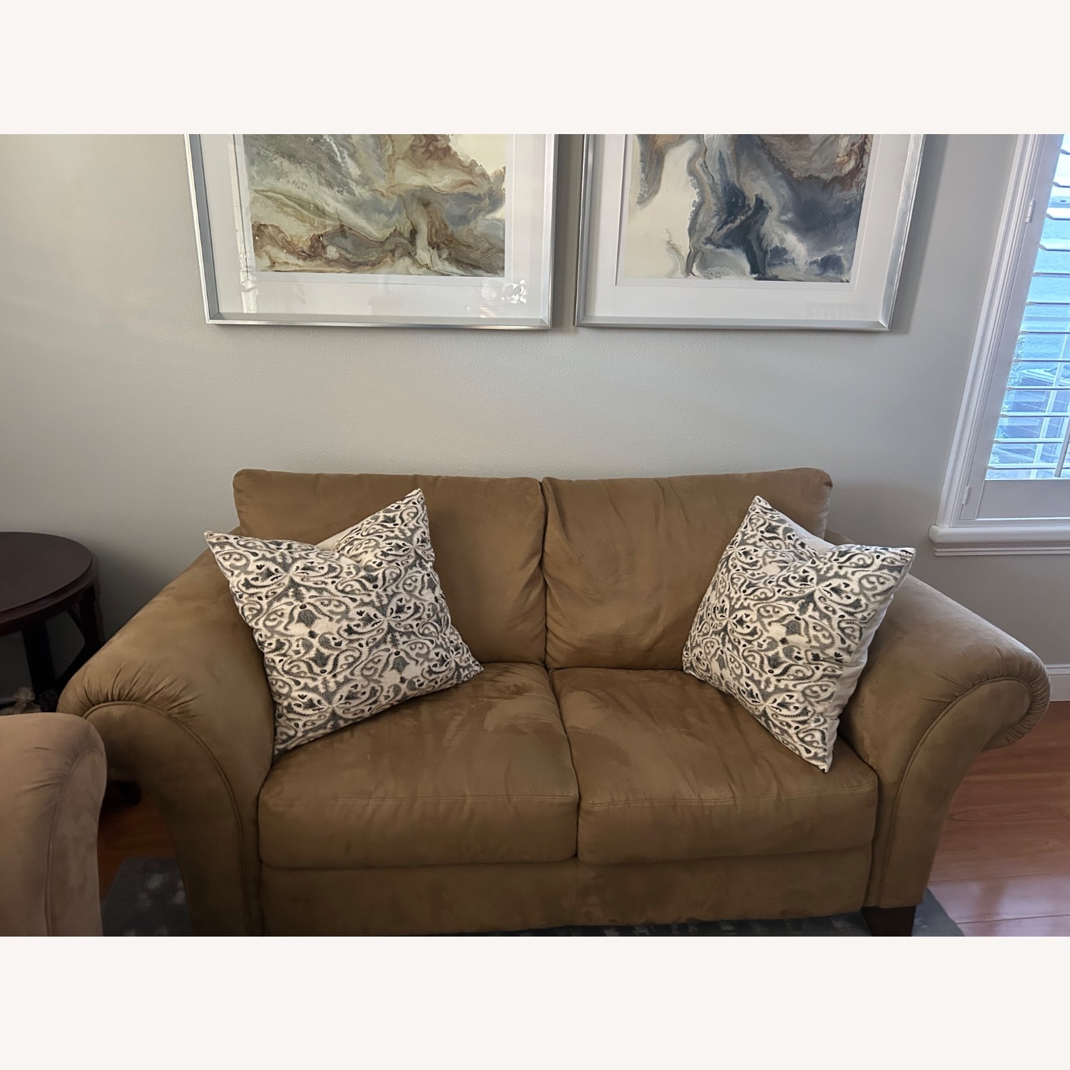 Natural Wood Loveseat - image-1