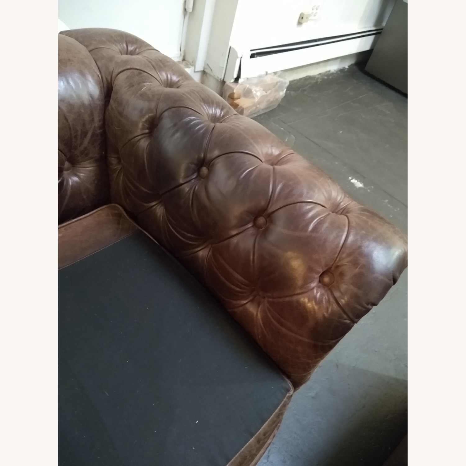 Dark Brown Leather 3+ Seater Sofa - image-4