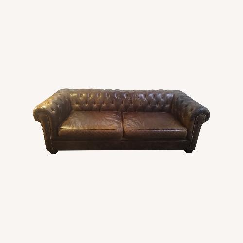Used Dark Brown Leather 3+ Seater Sofa for sale on AptDeco