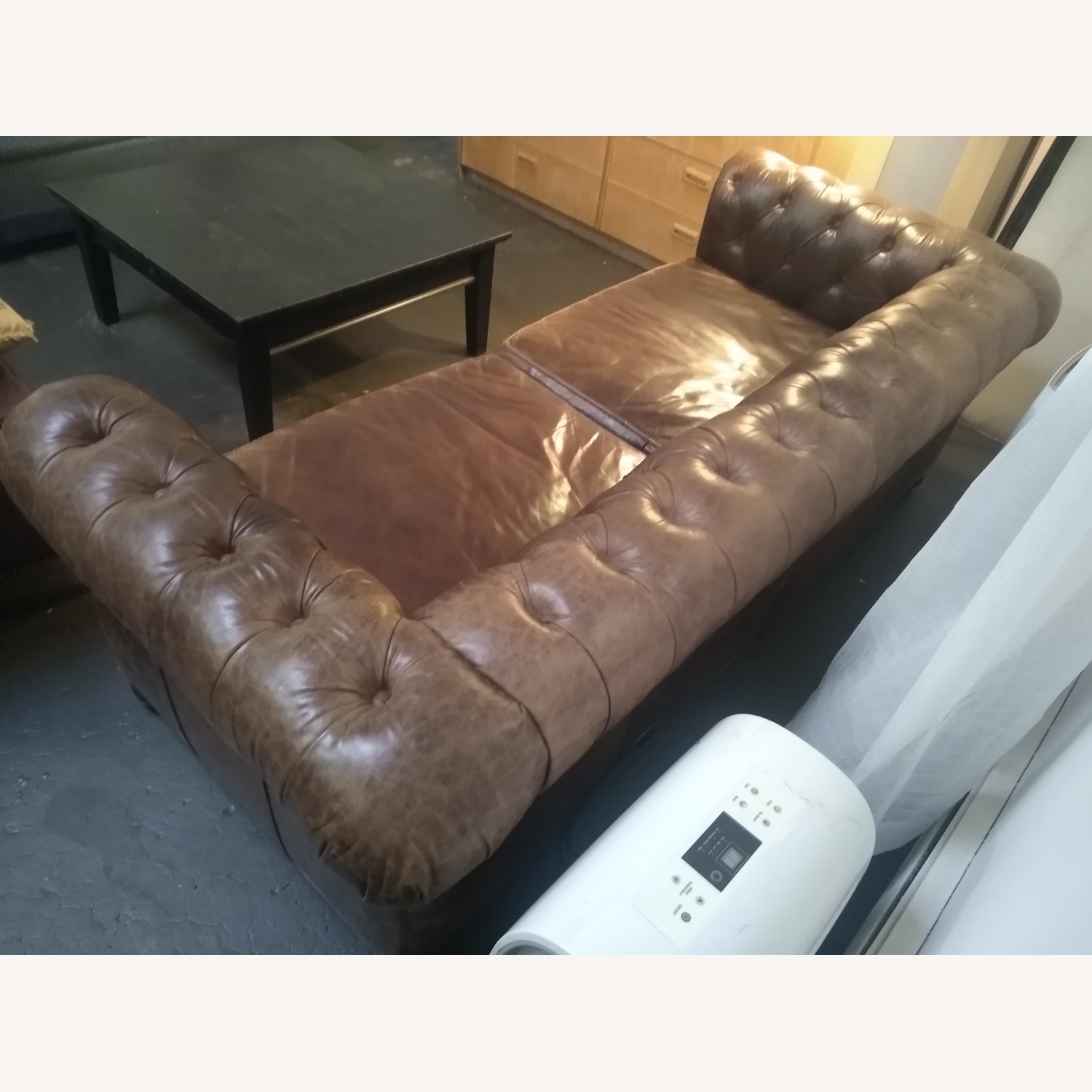 Dark Brown Leather 3+ Seater Sofa - image-6
