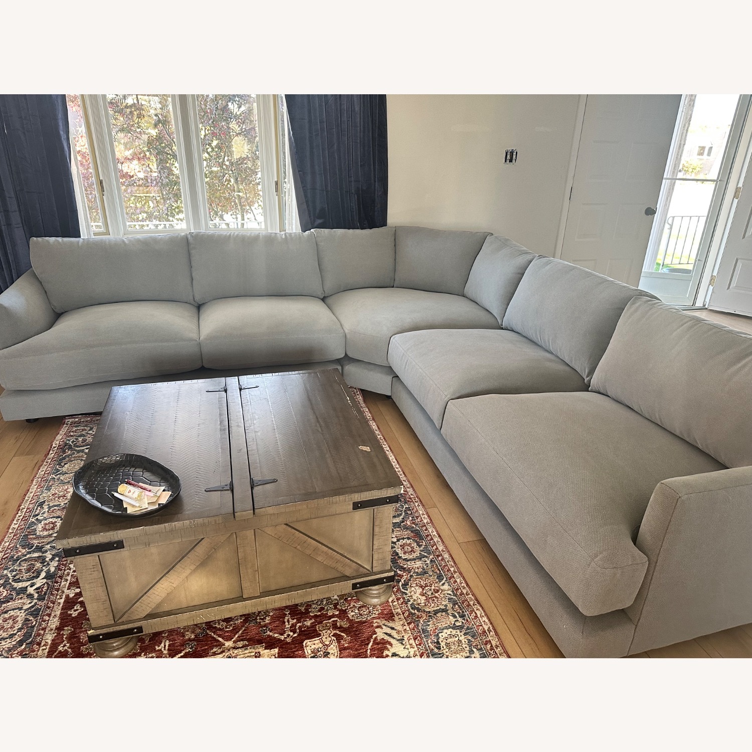 West Elm Haven Pewter Gray L Sectional - image-2