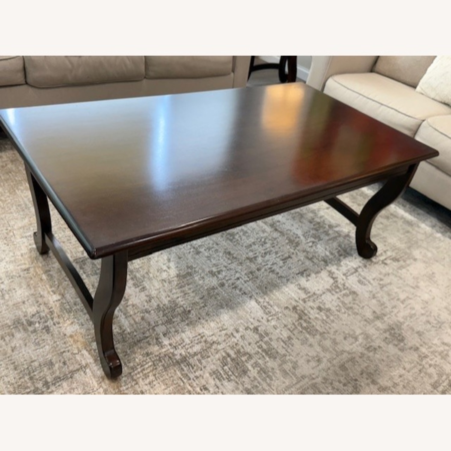 Raymour & Flanigan Dark Brown Wood Coffee Table - image-1