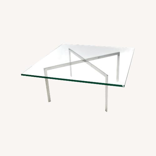 Used Mies Van der Rohe–Style Glass Coffee Table for sale on AptDeco