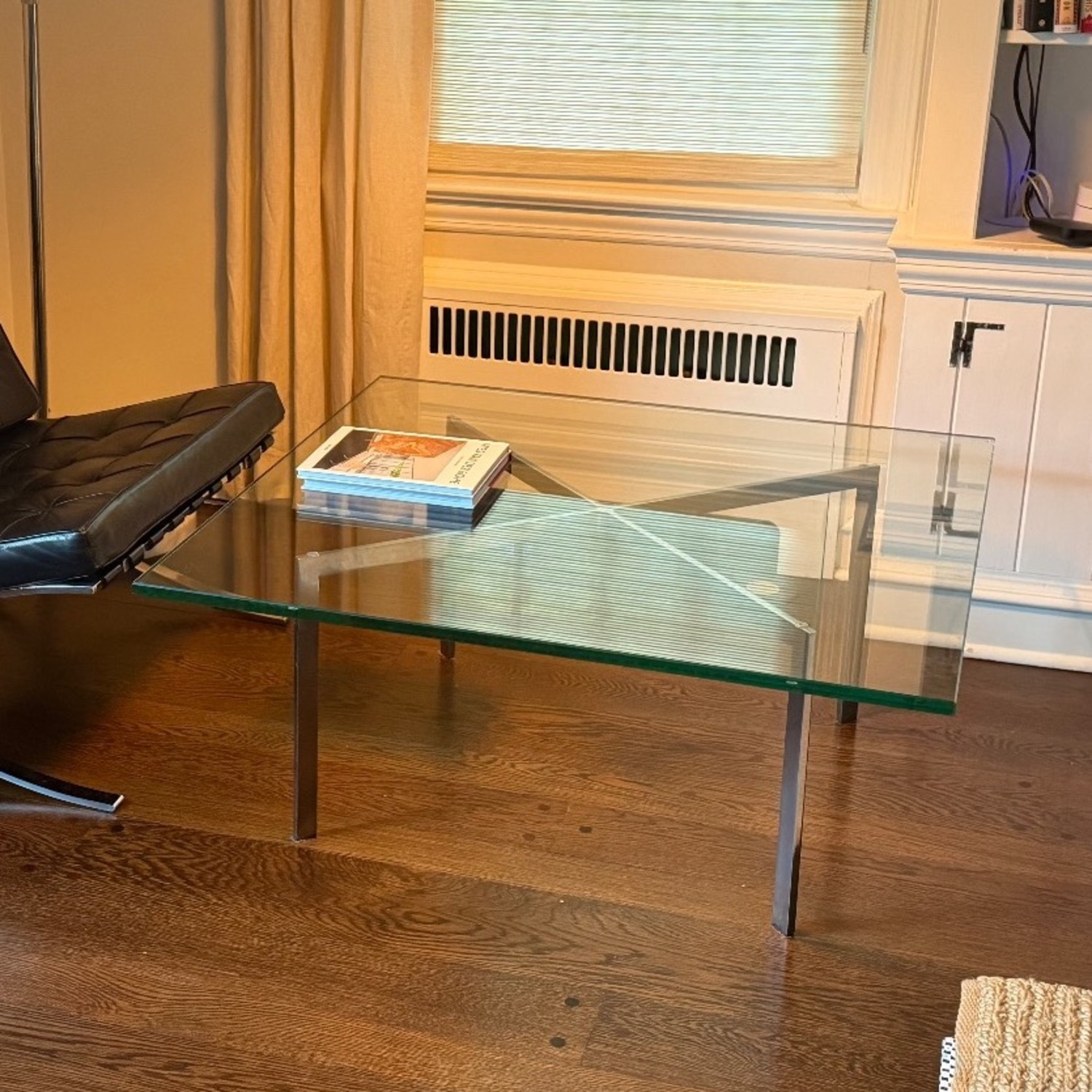 Mies Van der Rohe–Style Glass Coffee Table - image-2