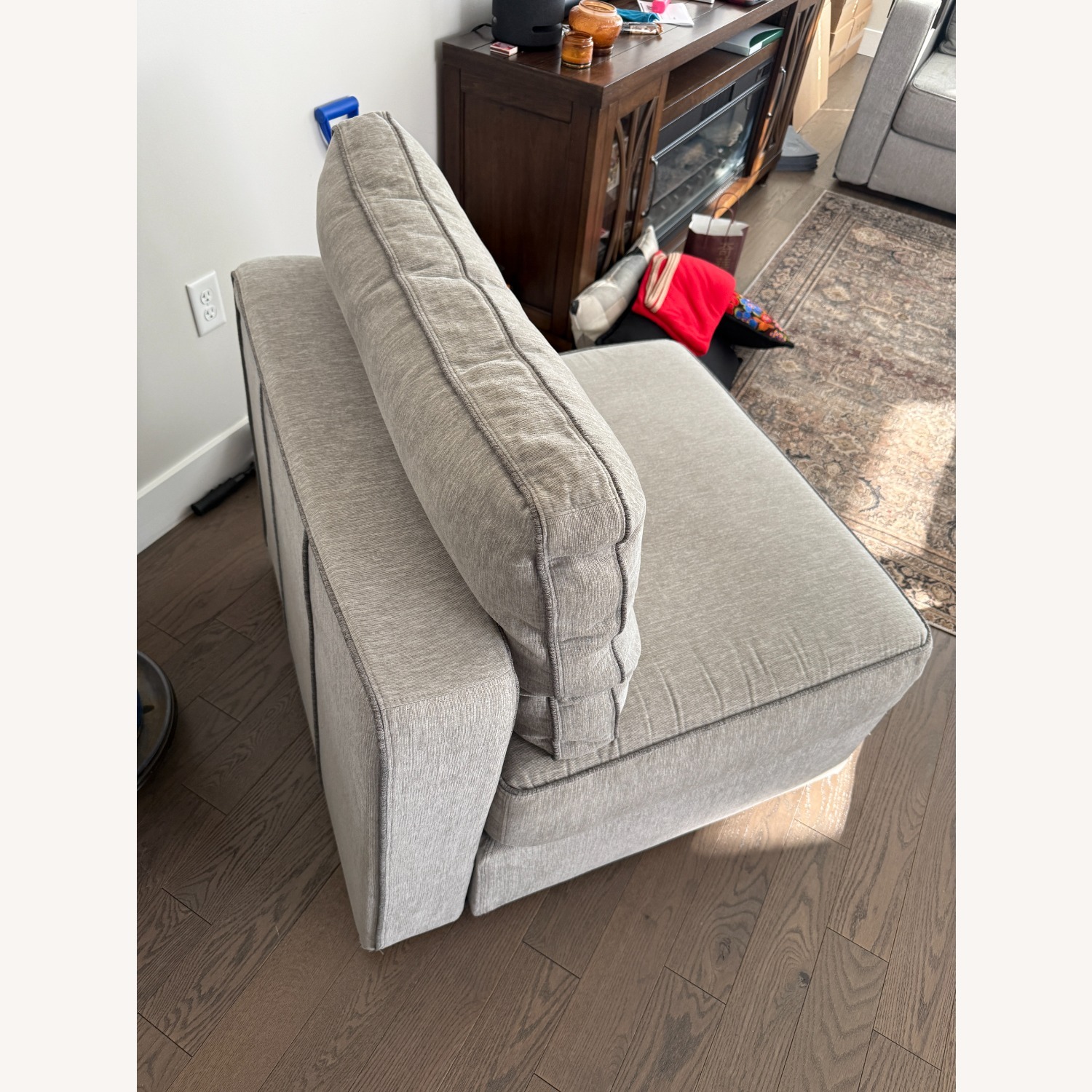 LoveSac Light Gray Fabric Loveseat - image-9