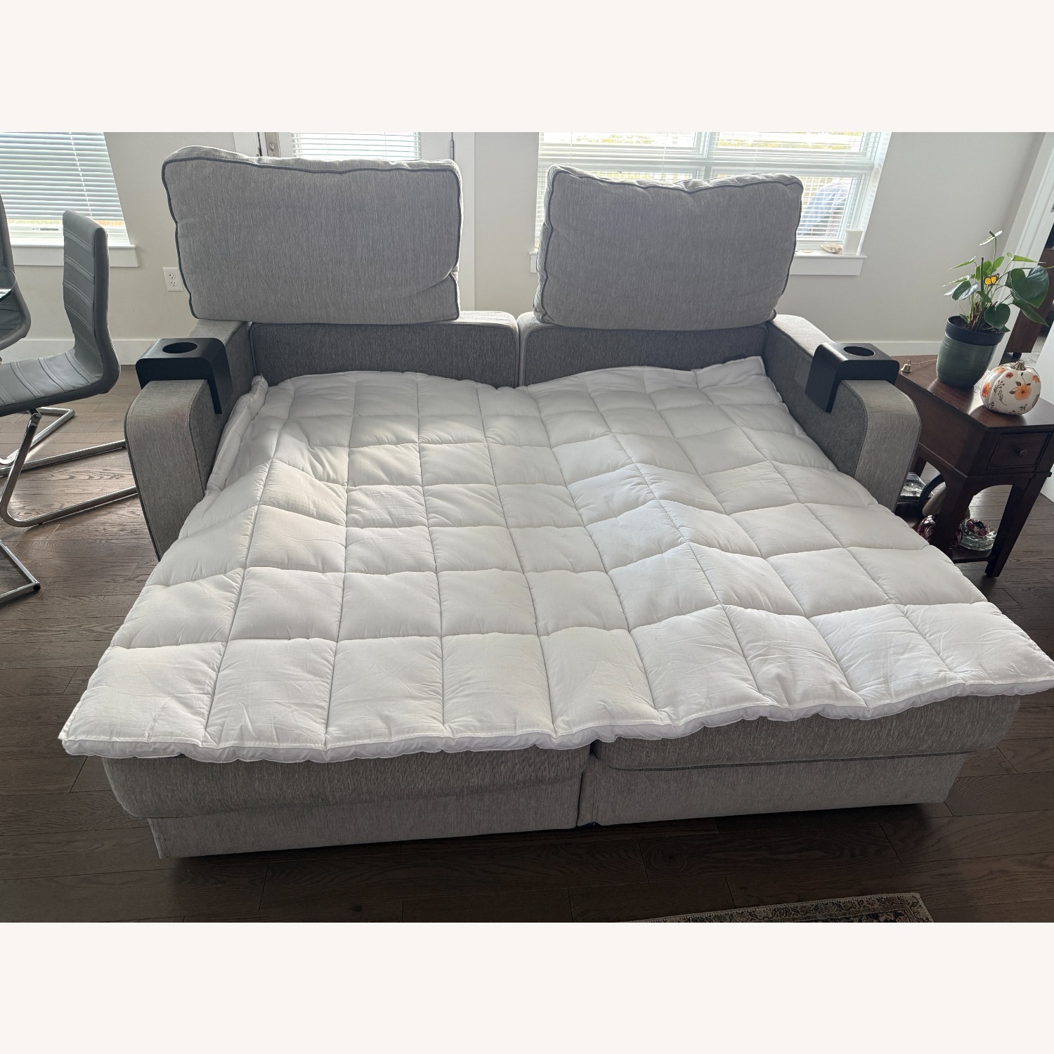 LoveSac Light Gray Fabric Loveseat - image-1