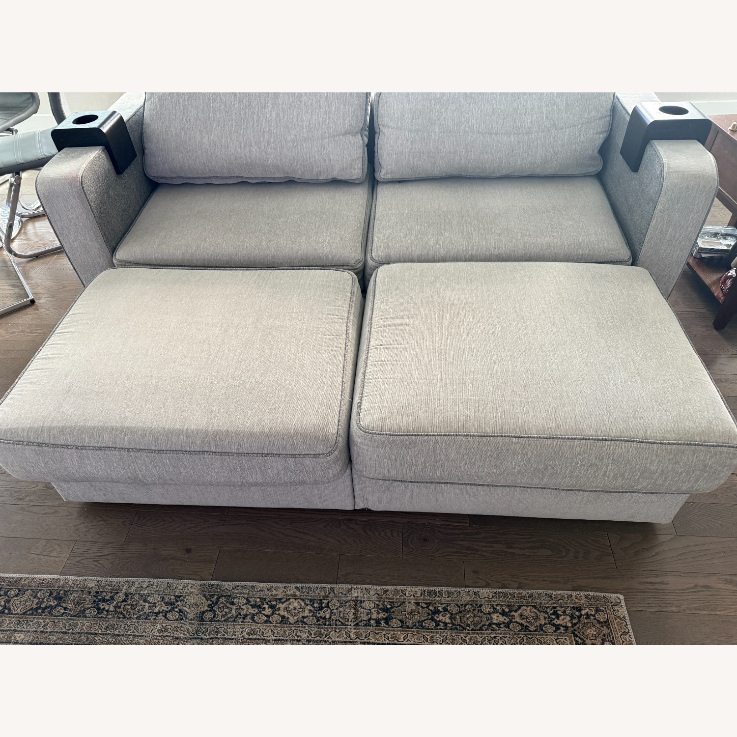 LoveSac Light Gray Fabric Loveseat - image-2