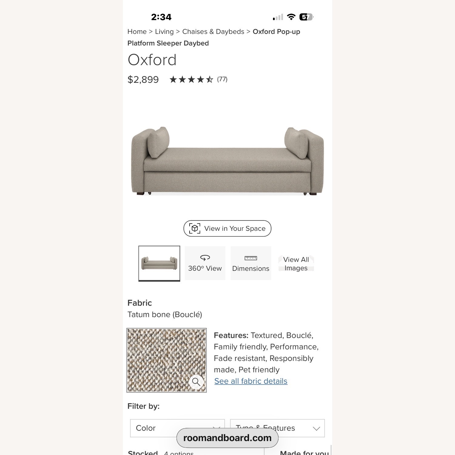 Room & Board Oxford White Fabric Daybed - image-5