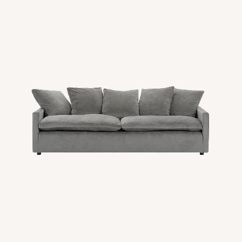 Used West Elm Dark Gray Worn Velvet Retreat Sofa for sale on AptDeco