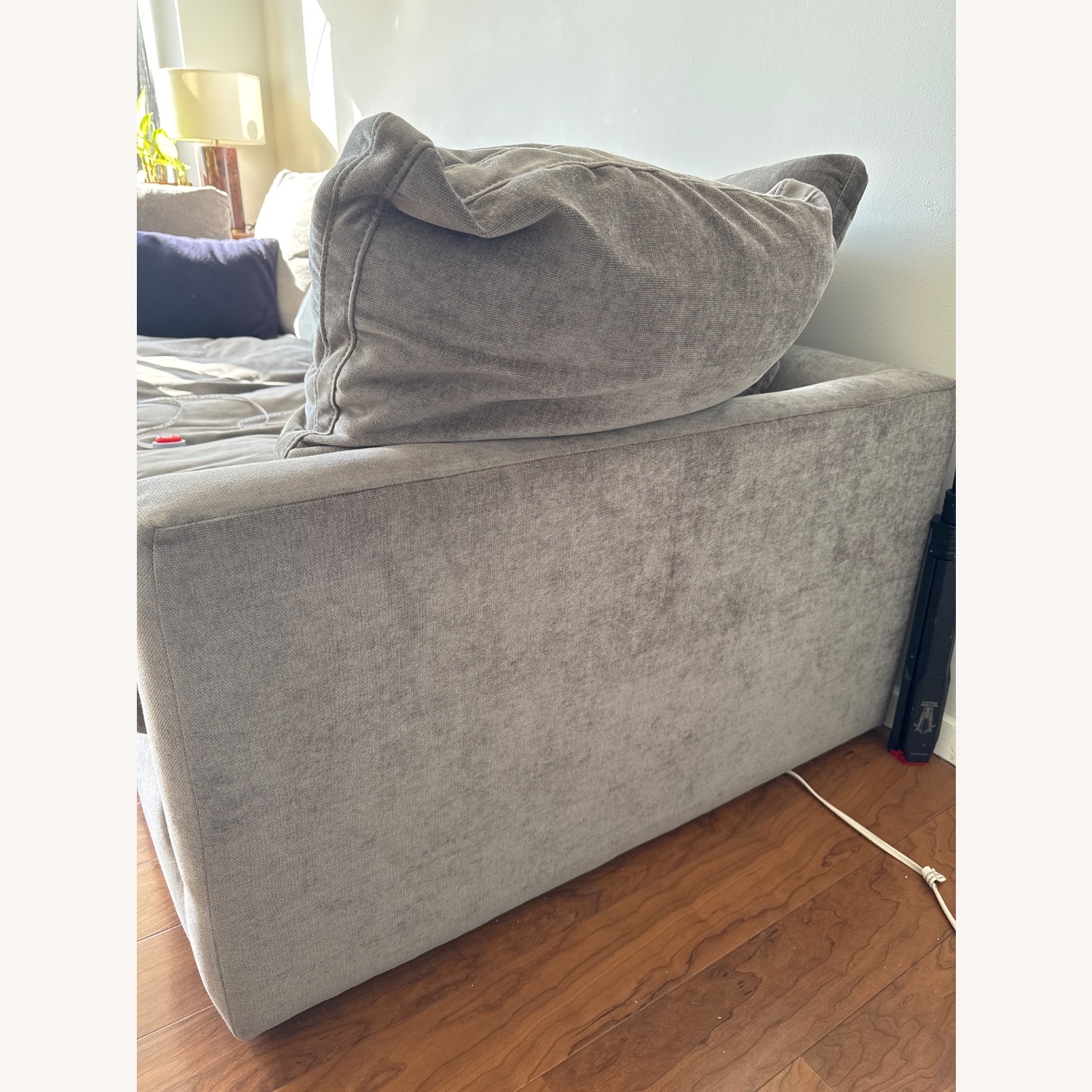 West Elm Dark Gray Worn Velvet Retreat Sofa - image-2