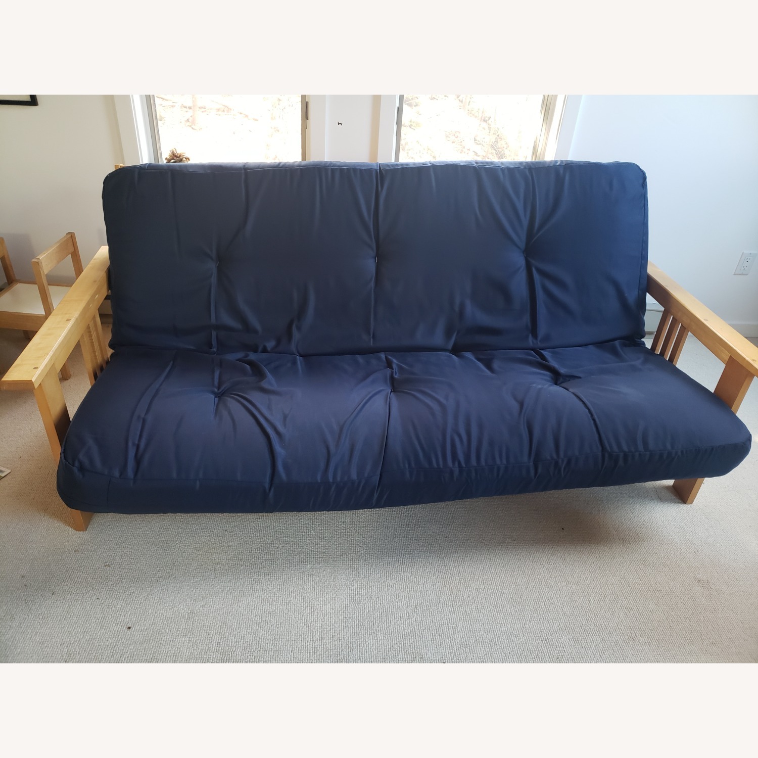 Vintage/Antique Finds Natural Wood Futon - image-1