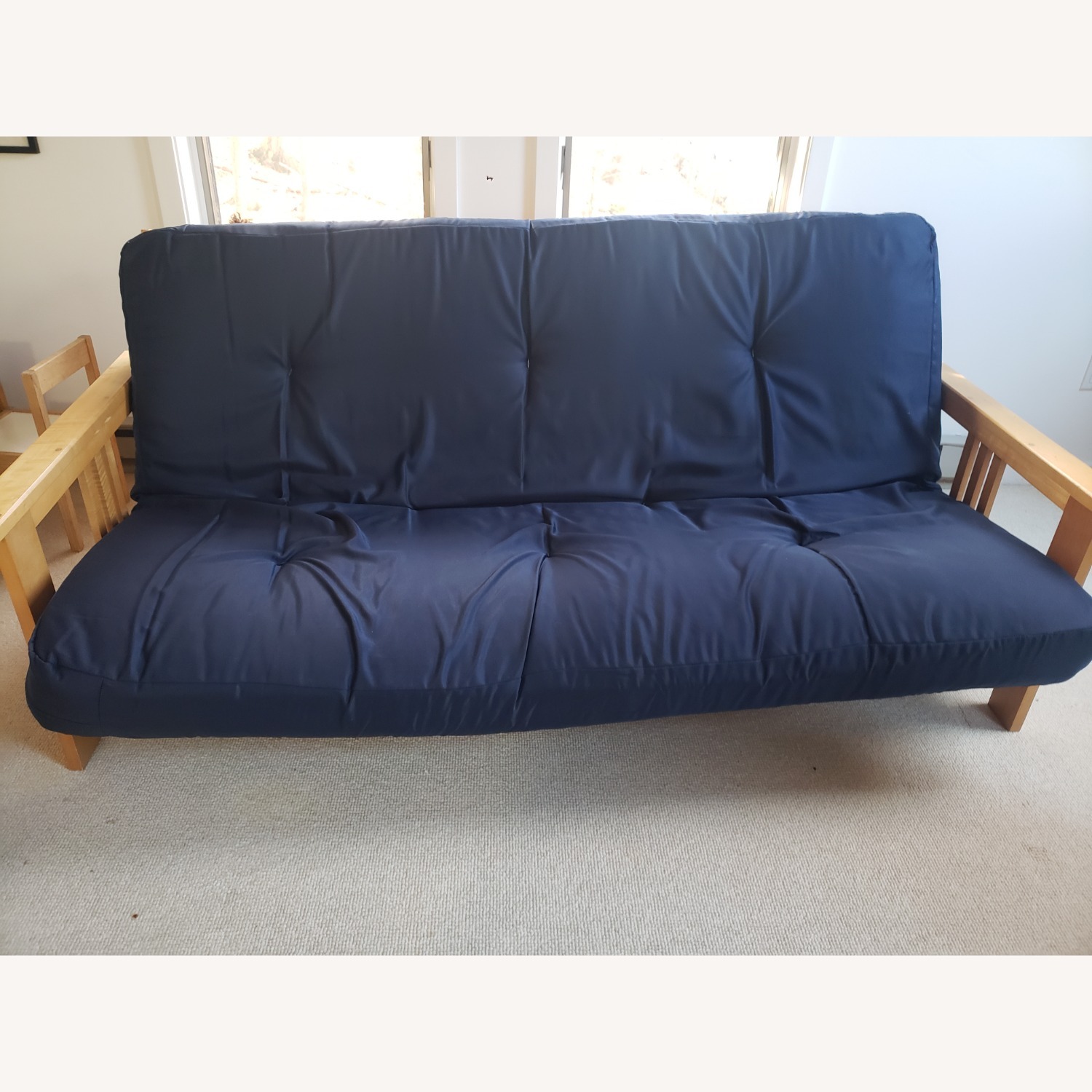 Vintage/Antique Finds Natural Wood Futon - image-0