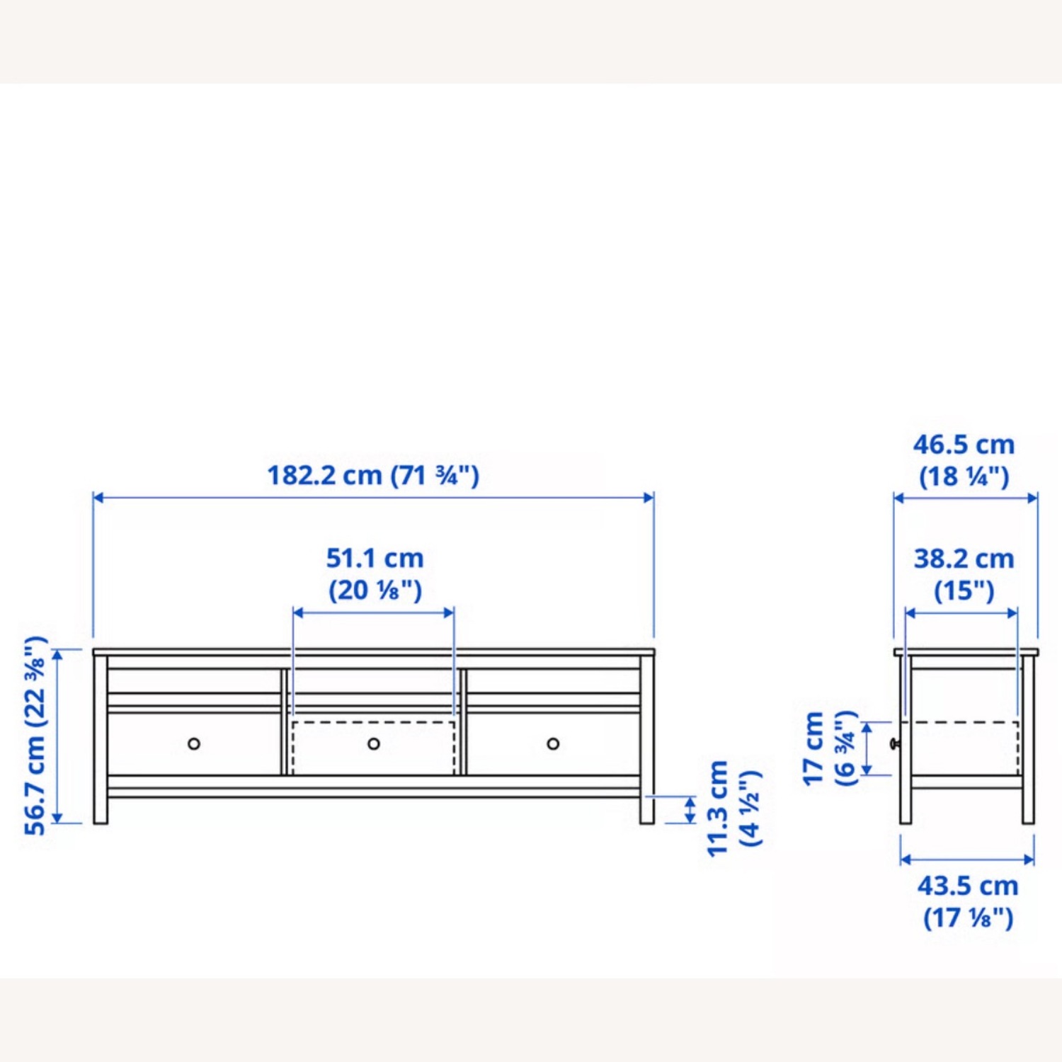 IKEA HEMNES White Wood Media Storage - image-3