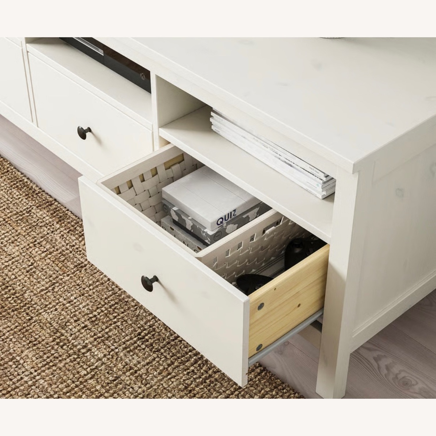 IKEA HEMNES White Wood Media Storage - image-2