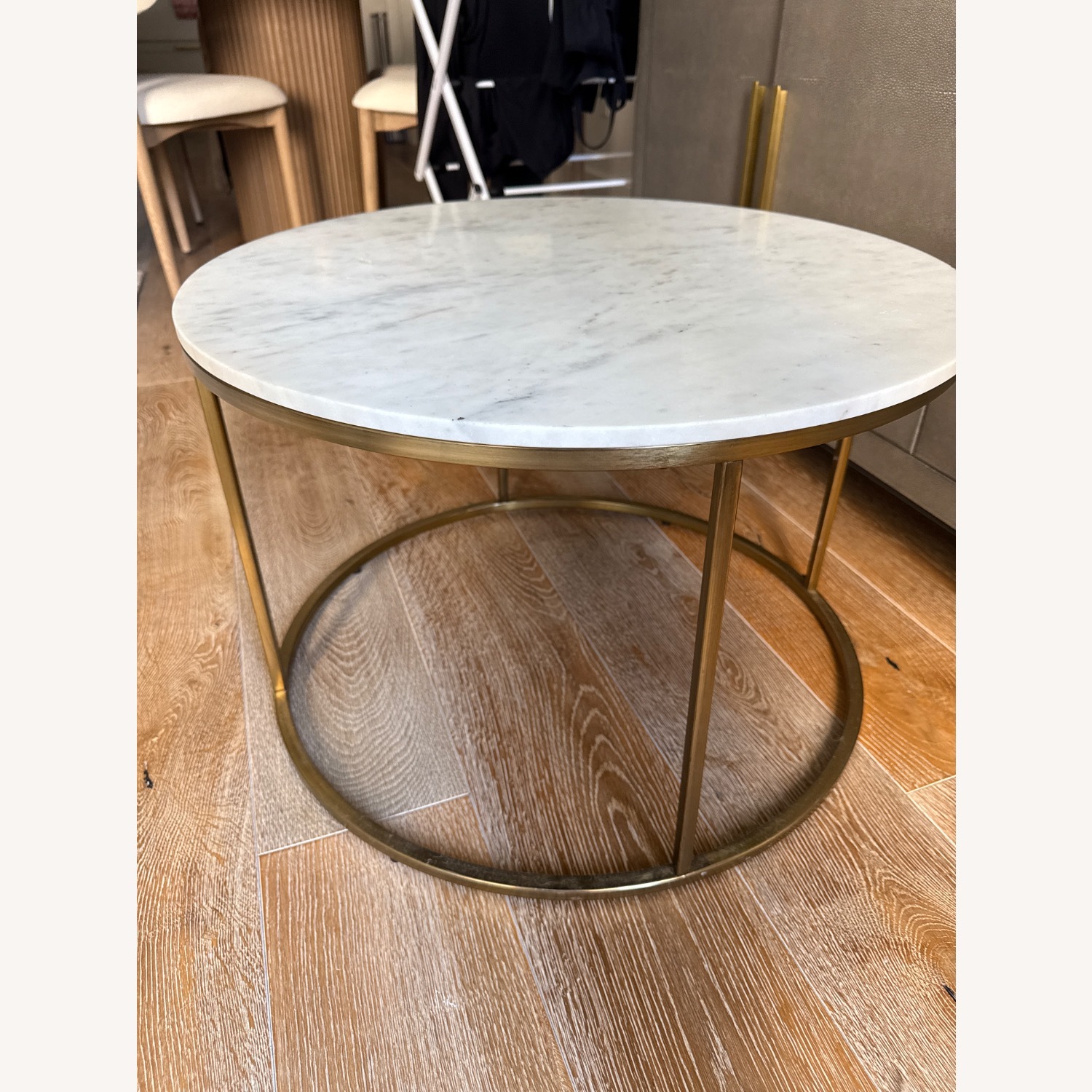 West Elm Gold Marble Dining Table - image-3