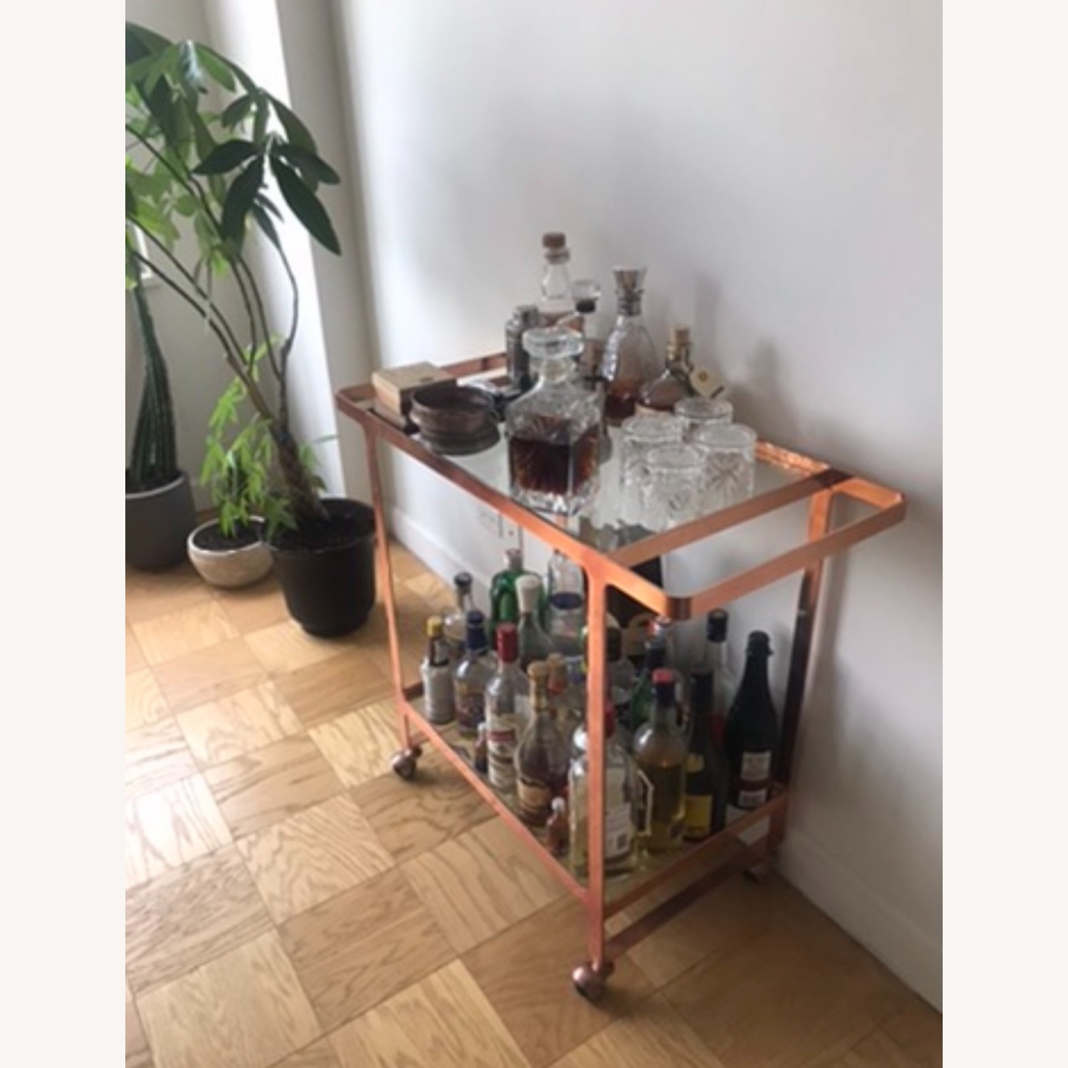 CB2 Dolce Vita Copper Bar Cart - image-2