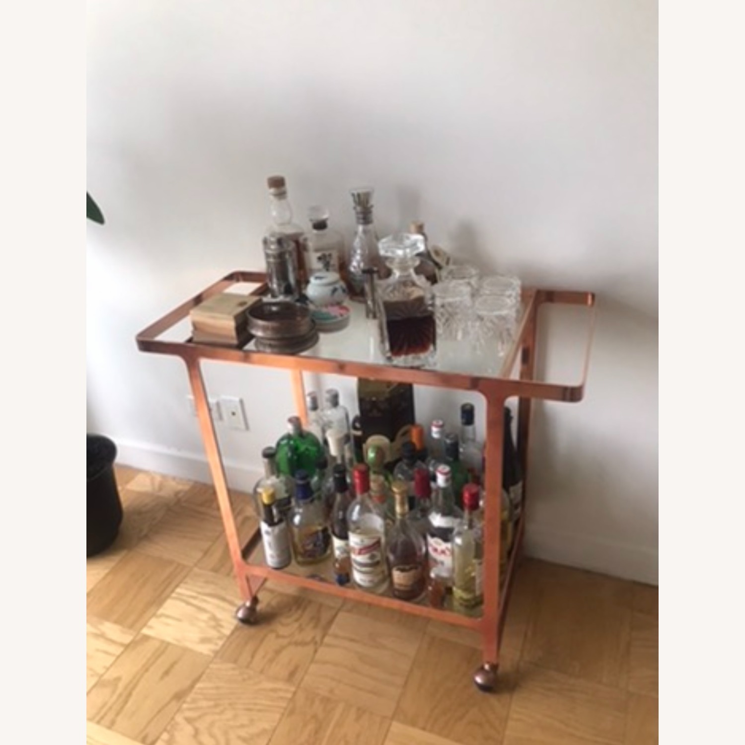 CB2 Dolce Vita Copper Bar Cart - image-1
