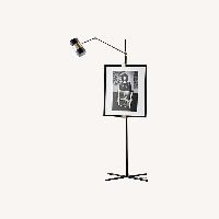 CB2 Art Easel Black and Brass Metal Floor Lamp