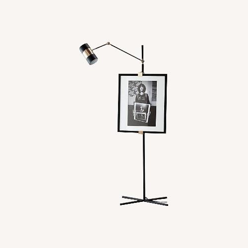 Used CB2 Art Easel Black and Brass Metal Floor Lamp for sale on AptDeco