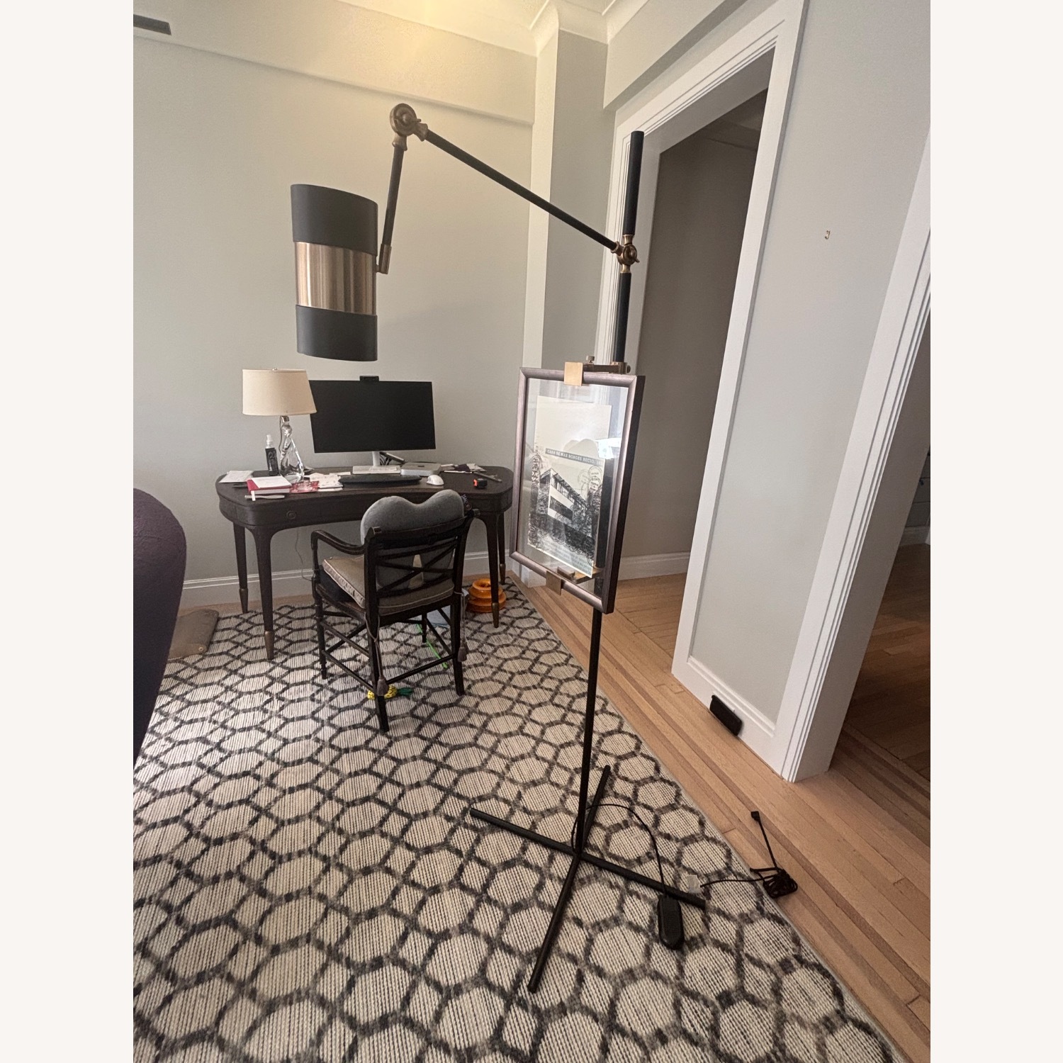 CB2 Art Easel Black and Brass Metal Floor Lamp - image-2