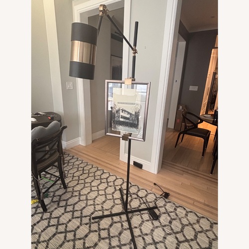 Used CB2 Art Easel Black and Brass Metal Floor Lamp for sale on AptDeco