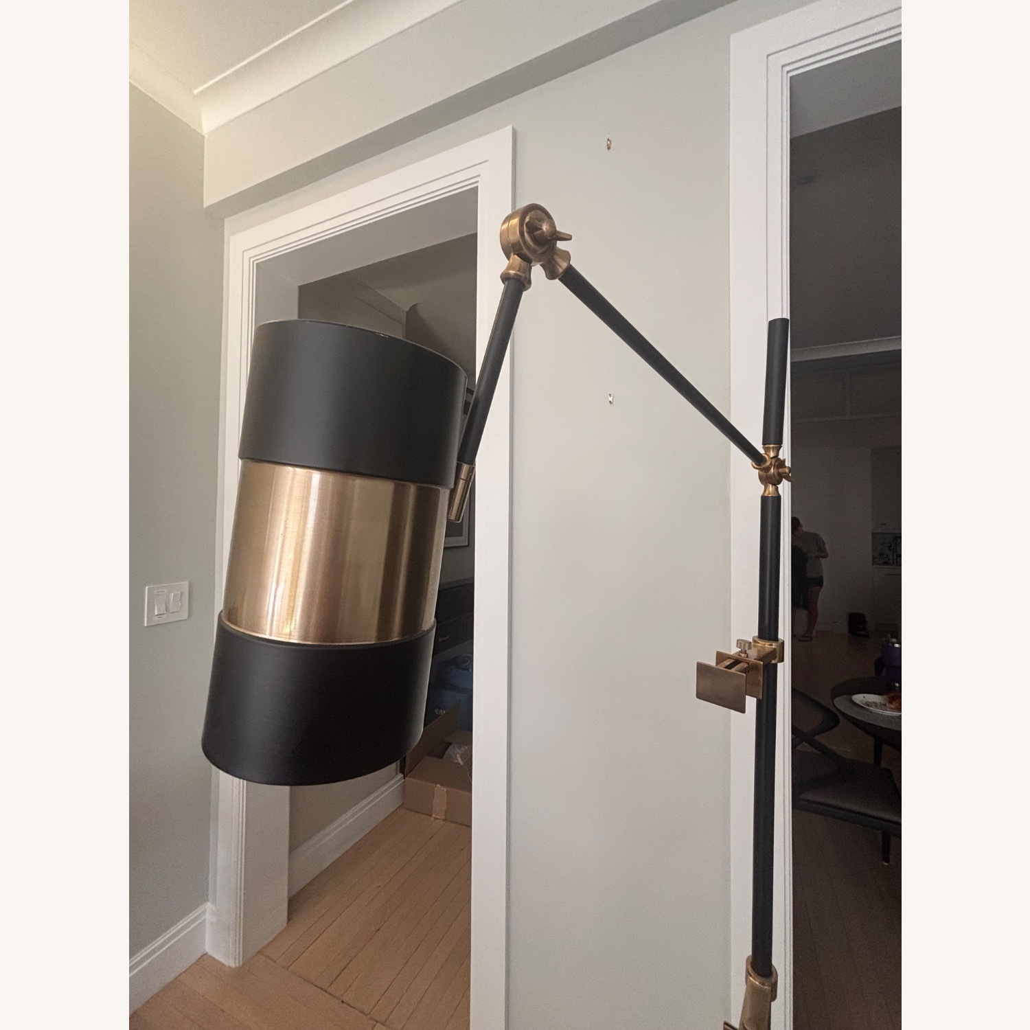 CB2 Art Easel Black and Brass Metal Floor Lamp - image-3
