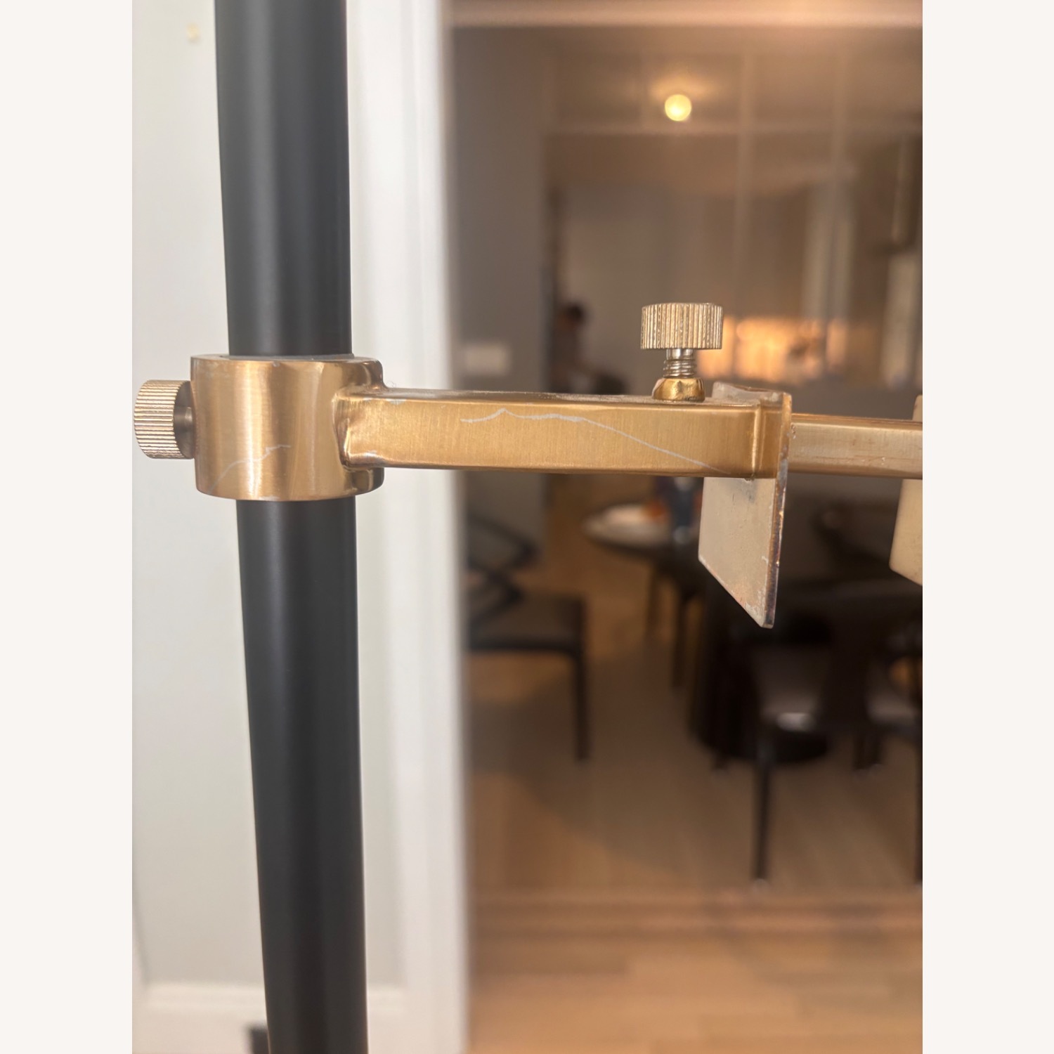 CB2 Art Easel Black and Brass Metal Floor Lamp - image-4