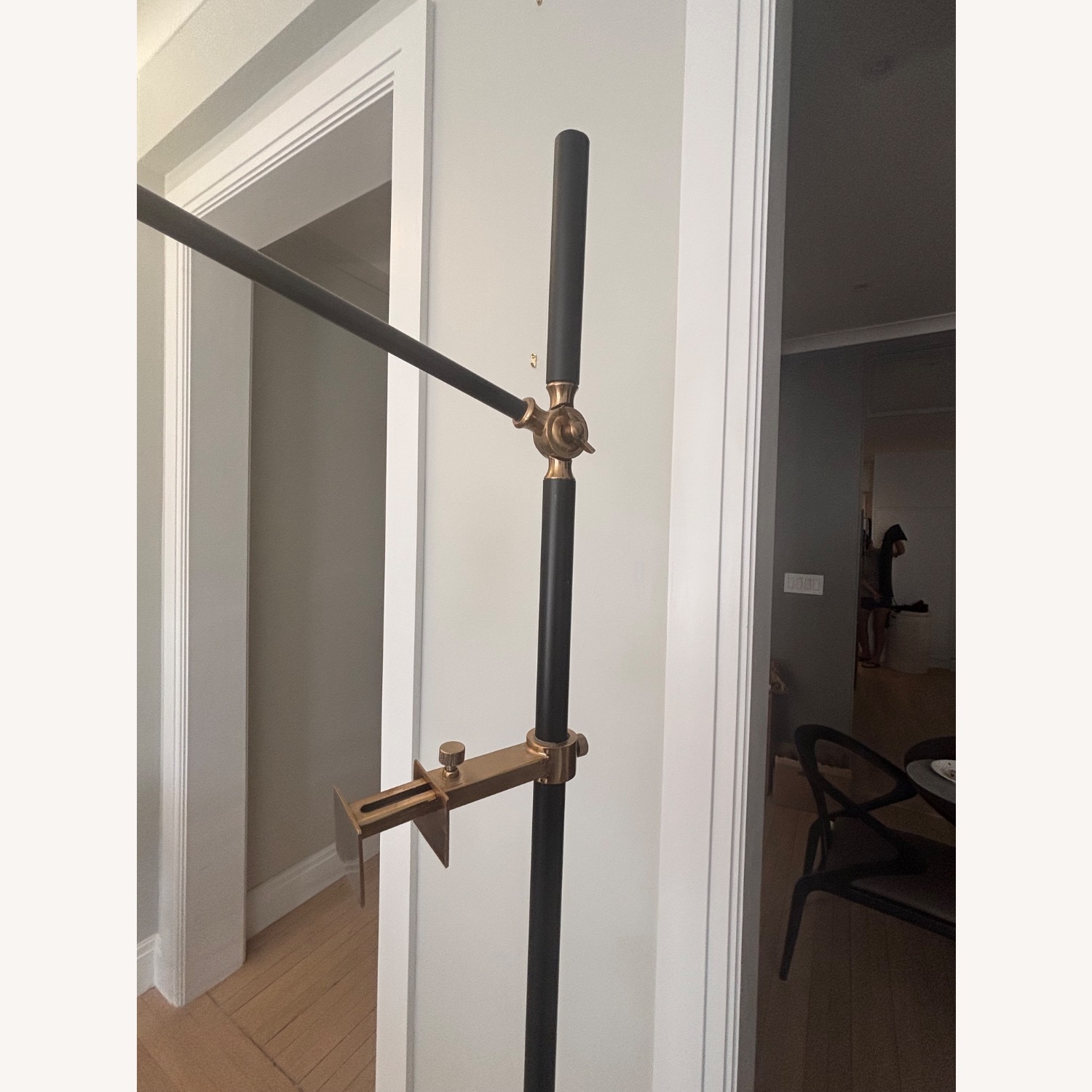 CB2 Art Easel Black and Brass Metal Floor Lamp - image-5