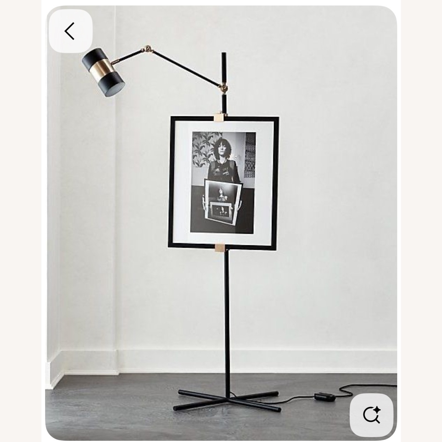 CB2 Art Easel Black and Brass Metal Floor Lamp - image-6