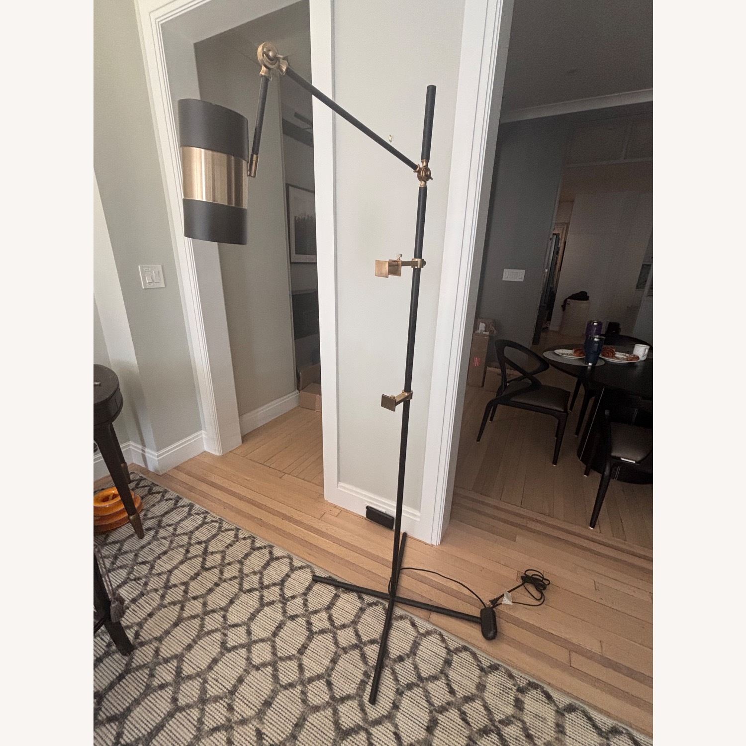 CB2 Art Easel Black and Brass Metal Floor Lamp - image-7