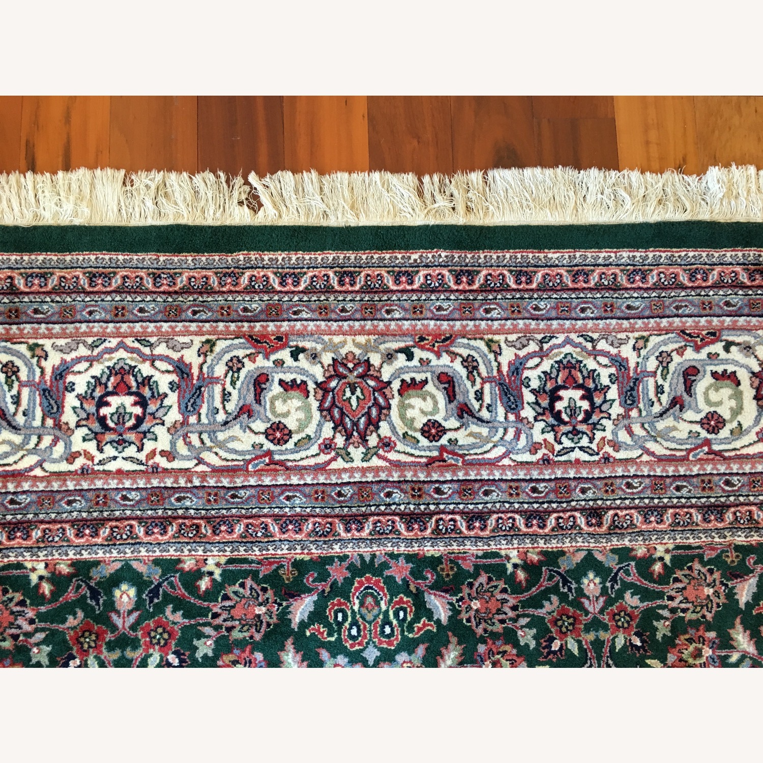 Vintage Indian / Kashan Hand Knotted Wool Rug - image-2