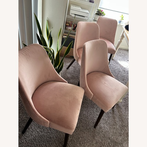 Used Skyline Furniture Tara Pink Fabric Dining Chairs for sale on AptDeco