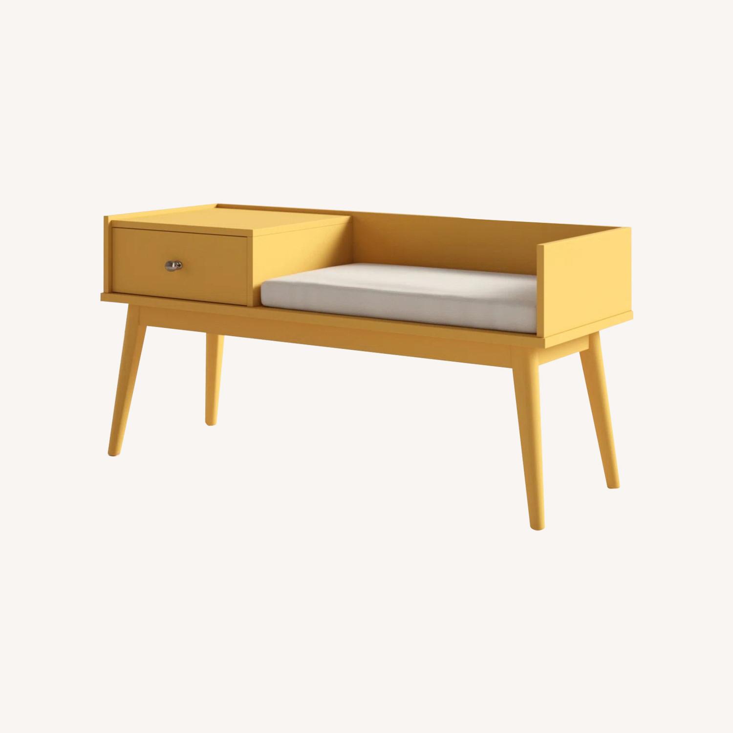 Hartnett Linen Upholstered Storage Bench - image-0