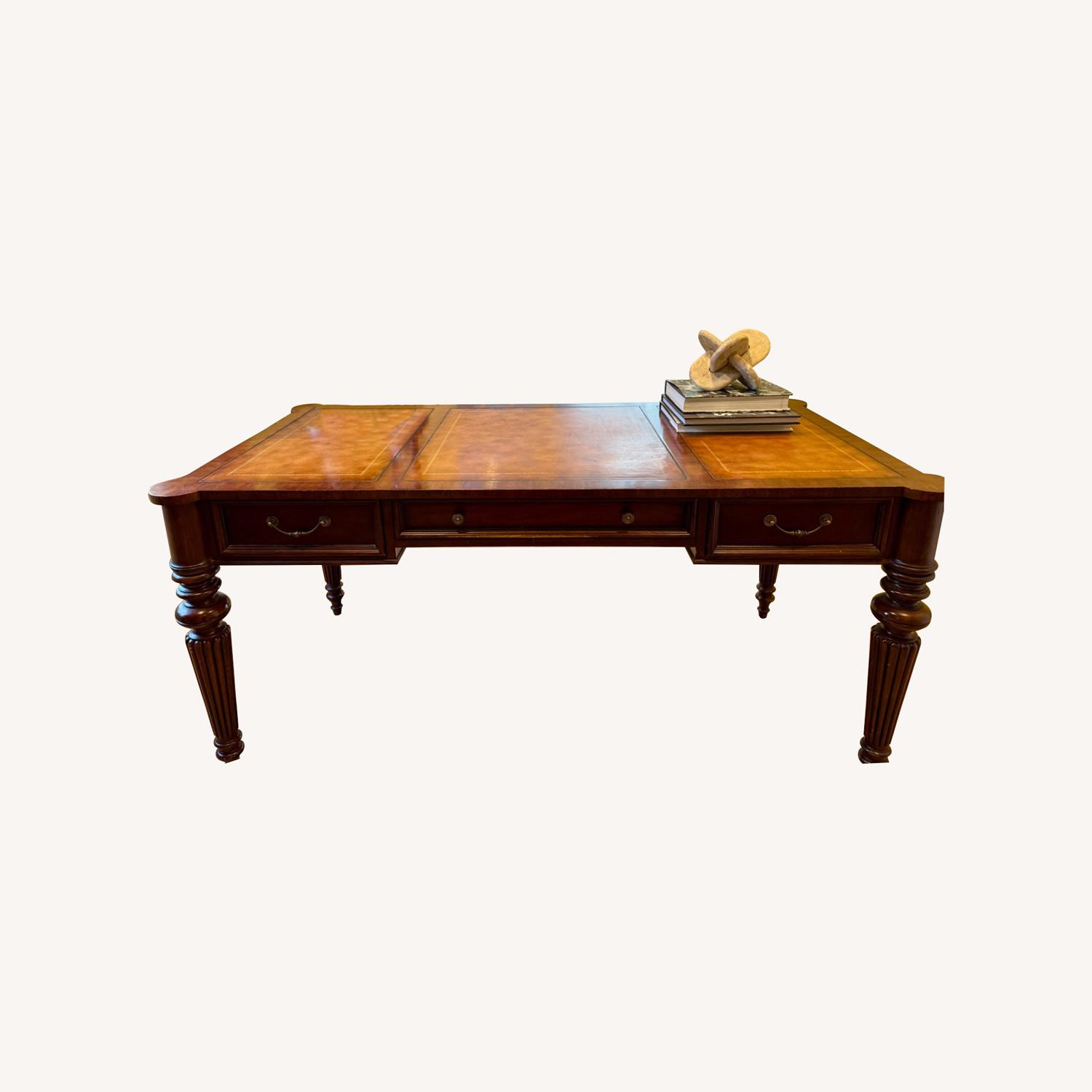 Ethan Allen Mahogany Executive Desk - image-0