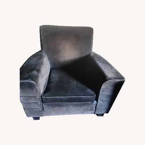 Used Depression Modern Black Velvet Armchair for sale on AptDeco